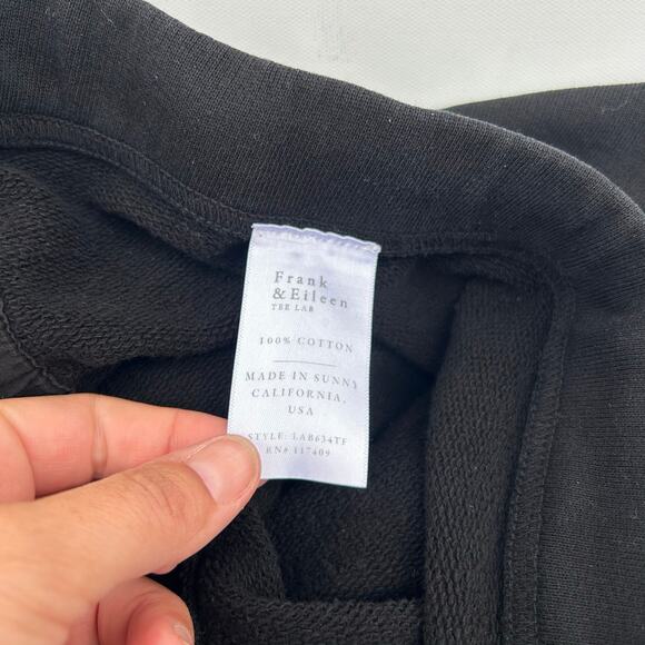 Frank & Eileen Catherine Favorite Sweatpants Fleece Cropped Wide Leg XS Black - Picture 9 of 10